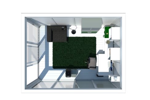 Plan de Bureau de jardin isolé 3 x 4 m