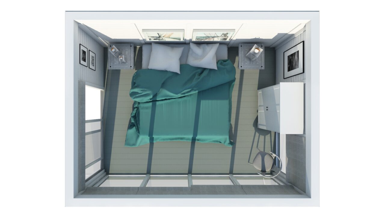 Plan de Cube hôtel isolé 3 x 4 m