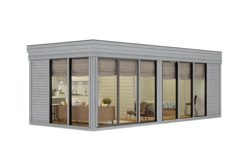 Cube glamping isolé 3 x 7 m - vue principale
