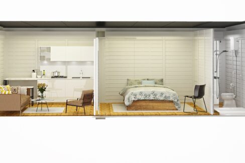 Cube glamping isolé 3 x 7 m - vue complémentaire