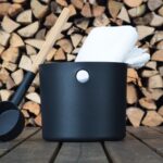 Duo seau et louche de sauna noir - vue principale
