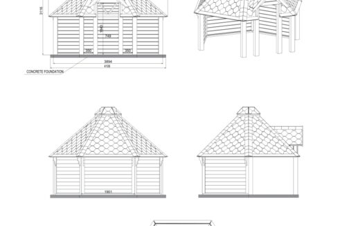 Plan du Kota ouvert en bois 9,2 m²