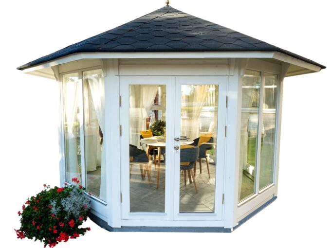 Pavillon de jardin à grandes baies vitrées 10 m² - vue principale