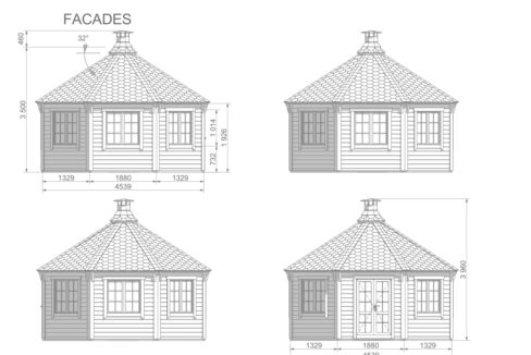 Plan de Pavillon de jardin 16,5 m²