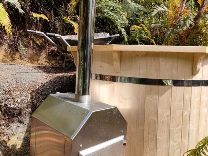 Poêle à bois extérieur octogonal pour bain nordique 20 kW en AISI 316 - vue principale