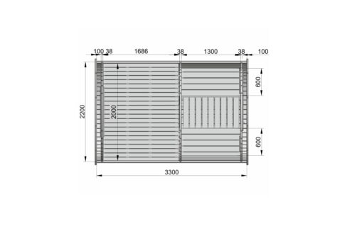 Plan du Tonneau de couchage Family Mini 2,2 x 3,3 m