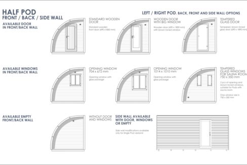 Half-pod sauna 2,4 x 4 m - vue complémentaire
