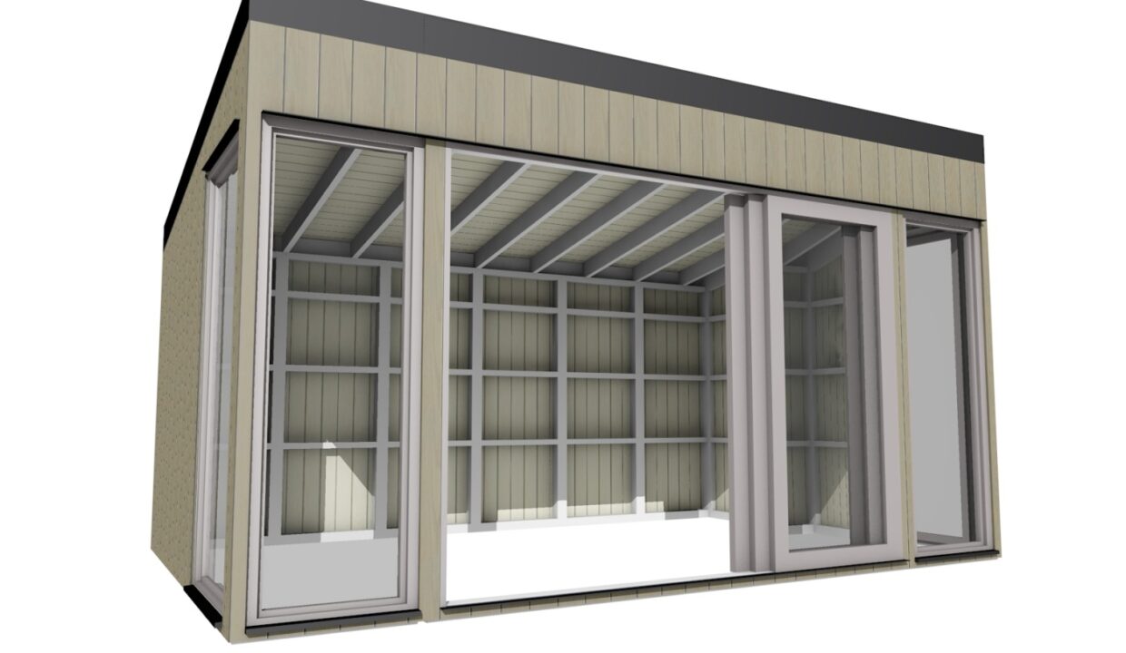 Cube de jardin vitré 3 x 5 m - vue principale