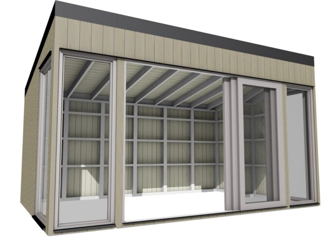 Cube de jardin vitré 3 x 5 m - vue principale