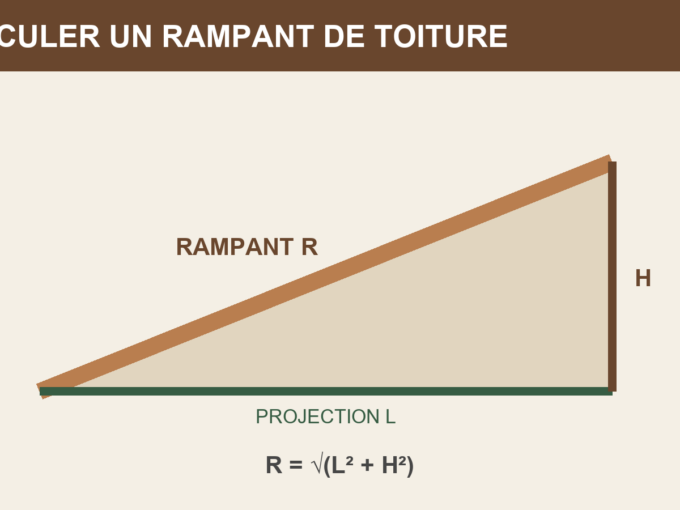 Schéma pour calculer la longueur d’un rampant de toiture